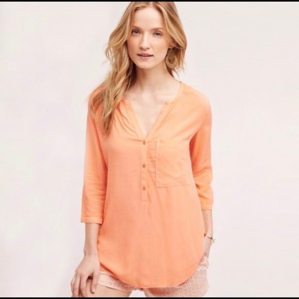 Anthro Cloth & Stone West Coast Henley Tunic Top M